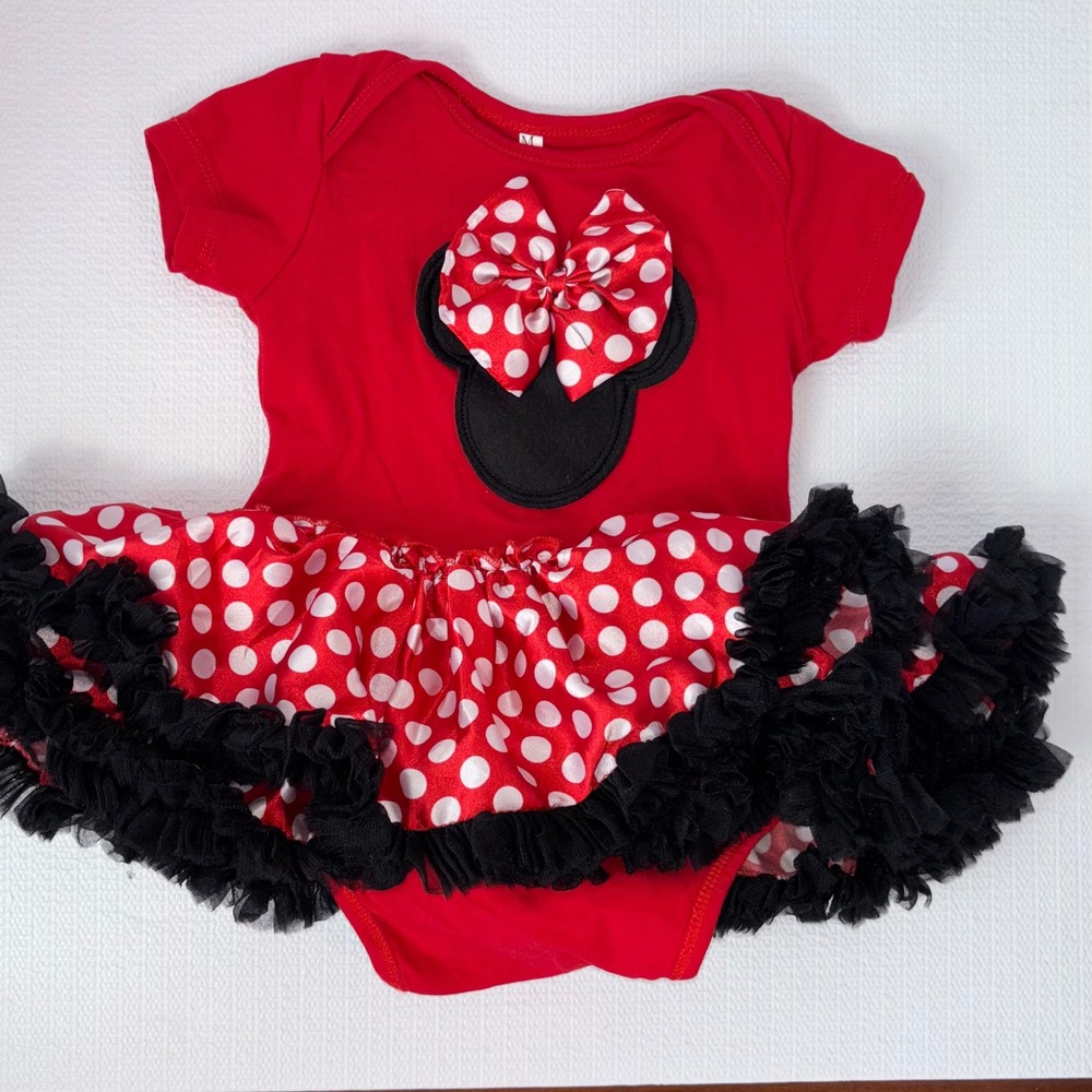 Minnie Mouse Inspired Red Baby Girl Medium‎ Tutu Bodysuit Outfit Costume
